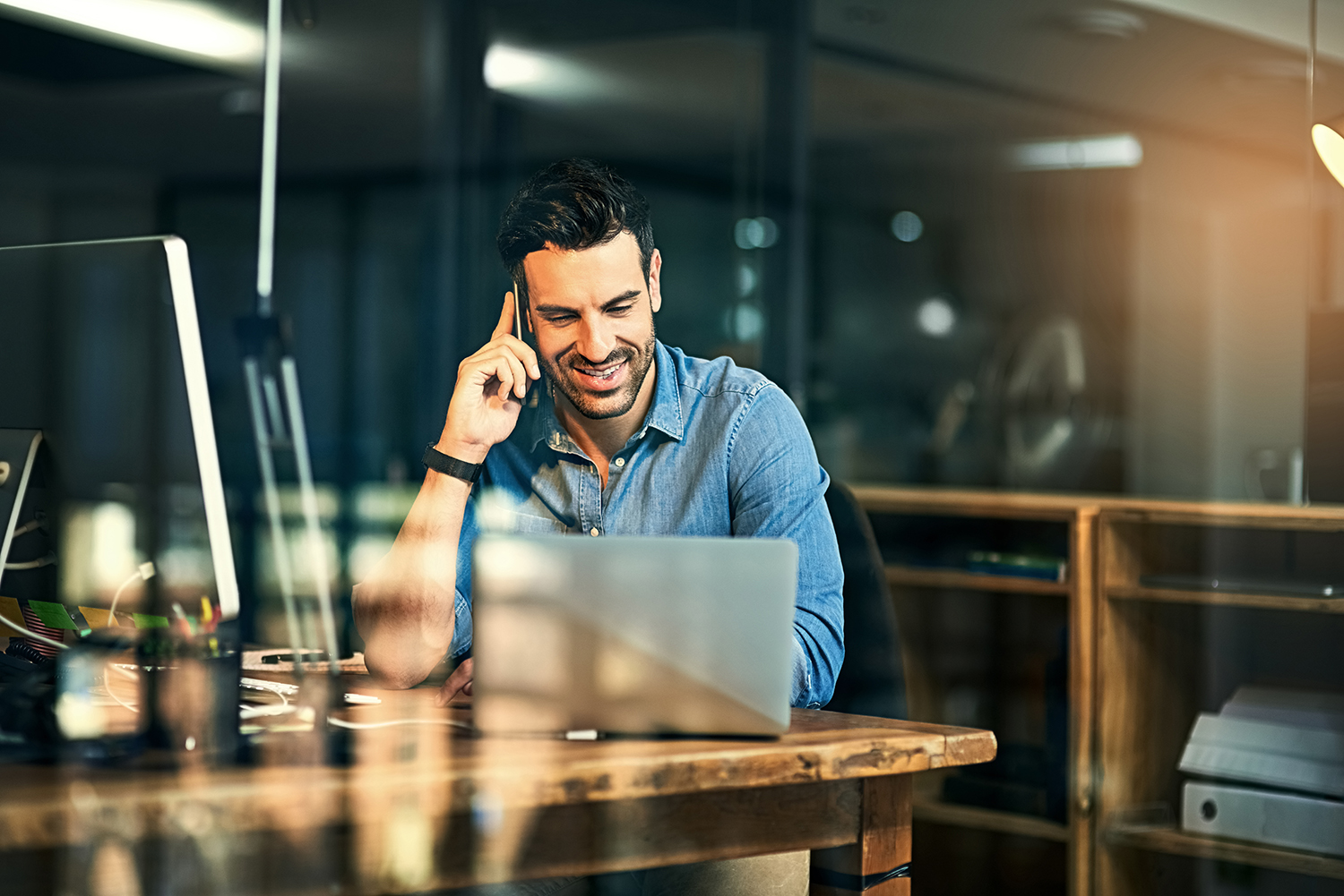 Business owner scheduling a call